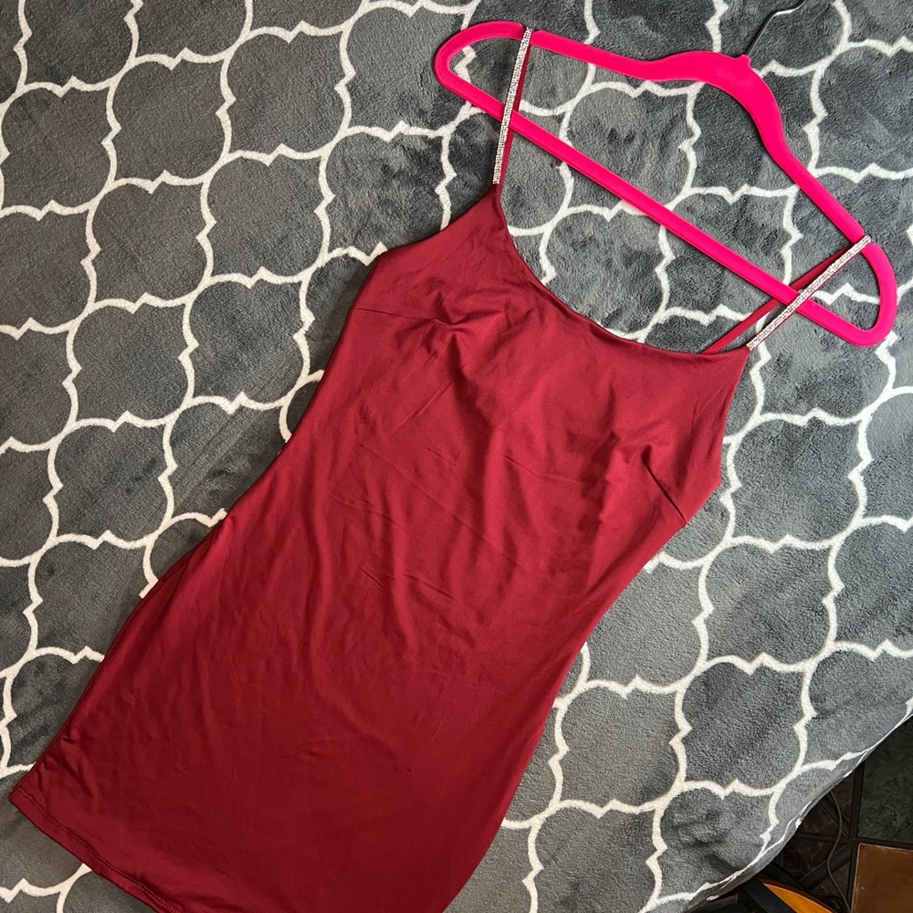 ❥Iris ❥Size Small ❥Red Rhinestone strap dress